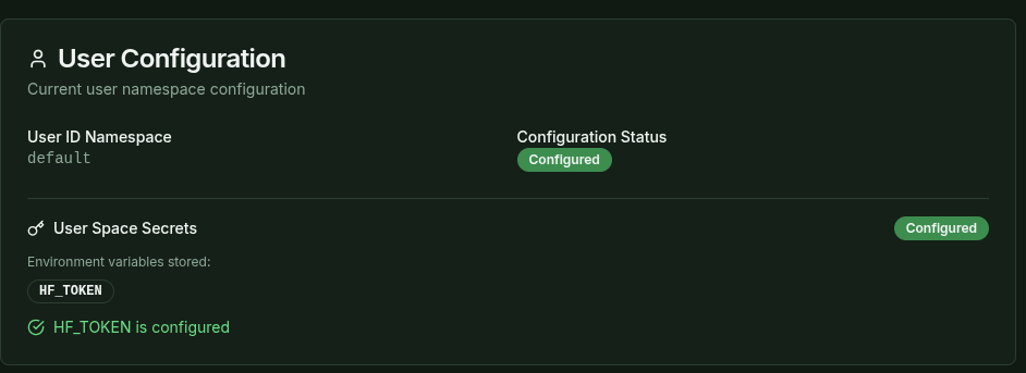 HF token config